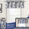 image:imageDriftAway 100 Blackout Curtains Toile Linen Back Tab W52xL84 BlackNavy