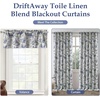 image:imageDriftAway 100 Blackout Curtains Toile Linen Back Tab W52xL84 BlackNavy