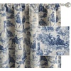 image:imageDriftAway 100 Blackout Curtains Toile Linen Back Tab W52xL84 BlackNavy