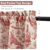 image:imageDriftAway 100 Blackout Curtains Toile Linen Back Tab W52xL84 BlackRed