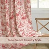 image:imageDriftAway 100 Blackout Curtains Toile Linen Back Tab W52xL84 BlackRed
