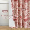 image:imageDriftAway 100 Blackout Curtains Toile Linen Back Tab W52xL84 BlackRed