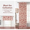 image:imageDriftAway 100 Blackout Curtains Toile Linen Back Tab W52xL84 BlackRed