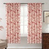 image:imageDriftAway 100 Blackout Curtains Toile Linen Back Tab W52xL84 BlackRed