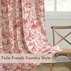 image:imageDriftAway 100 Blackout Curtains Toile Linen Back Tab W52xL84 BlackRed