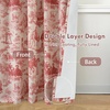 image:imageDriftAway 100 Blackout Curtains Toile Linen Back Tab W52xL84 BlackRed