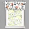 image:imageDriftAway Ada Botanical Print Lined Flower Leaf Thermal Insulated Window Valance Rod Pocket Scalloped Swag Valance 52 Inch by 16 Inch Plus 2 Inch Header Ivory Orange Teal 1 PackIvory Orange Teal