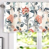 image:imageDriftAway Ada Botanical Print Lined Flower Leaf Thermal Insulated Window Valance Rod Pocket Scalloped Swag Valance 52 Inch by 16 Inch Plus 2 Inch Header Ivory Orange Teal 1 PackIvory Orange Teal