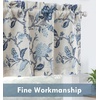 image:imageDriftAway Ada Botanical Print Lined Flower Leaf Thermal Insulated Window Valance Rod Pocket Scalloped Swag Valance 52 Inch by 16 Inch Plus 2 Inch Header Ivory Orange Teal 1 PackNavy