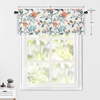 image:imageDriftAway Ada Botanical Print Lined Flower Leaf Thermal Insulated Window Valance Rod Pocket Scalloped Swag Valance 52 Inch by 16 Inch Plus 2 Inch Header Ivory Orange Teal 1 PackIvory Orange Teal With Tassel