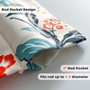 image:imageDriftAway Ada Botanical Print Lined Flower Leaf Thermal Insulated Window Valance Rod Pocket Scalloped Swag Valance 52 Inch by 16 Inch Plus 2 Inch Header Ivory Orange Teal 1 PackIvory Orange Teals Shape