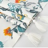 image:imageDriftAway Ada Botanical Print Lined Flower Leaf Thermal Insulated Window Valance Rod Pocket Scalloped Swag Valance 52 Inch by 16 Inch Plus 2 Inch Header Ivory Orange Teal 1 PackIvory Orange Teal With Tassel