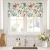 image:imageDriftAway Ada Botanical Print Lined Flower Leaf Thermal Insulated Window Valance Rod Pocket Scalloped Swag Valance 52 Inch by 16 Inch Plus 2 Inch Header Ivory Orange Teal 1 PackLinen Orange Teal
