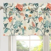 image:imageDriftAway Ada Botanical Print Lined Flower Leaf Thermal Insulated Window Valance Rod Pocket Scalloped Swag Valance 52 Inch by 16 Inch Plus 2 Inch Header Ivory Orange Teal 1 PackLinen Orange Teal