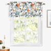 image:imageDriftAway Ada Botanical Print Lined Flower Leaf Thermal Insulated Window Valance Rod Pocket Scalloped Swag Valance 52 Inch by 16 Inch Plus 2 Inch Header Ivory Orange Teal 1 PackIvory Orange Teal With Tassel