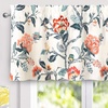 image:imageDriftAway Ada Botanical Print Lined Flower Leaf Thermal Insulated Window Valance Rod Pocket Scalloped Swag Valance 52 Inch by 16 Inch Plus 2 Inch Header Ivory Orange Teal 1 PackIvory Orange Teal