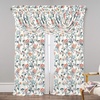 image:imageDriftAway Ada Botanical Print Lined Flower Leaf Thermal Insulated Window Valance Rod Pocket Scalloped Swag Valance 52 Inch by 16 Inch Plus 2 Inch Header Ivory Orange Teal 1 PackIvory Orange Teal