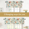 image:imageDriftAway Ada Botanical Print Lined Flower Leaf Thermal Insulated Window Valance Rod Pocket Scalloped Swag Valance 52 Inch by 16 Inch Plus 2 Inch Header Ivory Orange Teal 1 PackLinen Orange Teal
