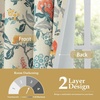 image:imageDriftAway Ada Botanical Print Lined Flower Leaf Thermal Insulated Window Valance Rod Pocket Scalloped Swag Valance 52 Inch by 16 Inch Plus 2 Inch Header Ivory Orange Teal 1 PackLinen Orange Teal