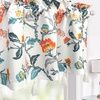 image:imageDriftAway Ada Botanical Print Lined Flower Leaf Thermal Insulated Window Valance Rod Pocket Scalloped Swag Valance 52 Inch by 16 Inch Plus 2 Inch Header Ivory Orange Teal 1 PackIvory Orange Teal With Tassel
