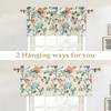 image:imageDriftAway Ada Botanical Print Lined Flower Leaf Thermal Insulated Window Valance Rod Pocket Scalloped Swag Valance 52 Inch by 16 Inch Plus 2 Inch Header Ivory Orange Teal 1 PackLinen Orange Teal