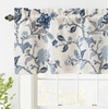 image:imageDriftAway Ada Botanical Print Lined Flower Leaf Thermal Insulated Window Valance Rod Pocket Scalloped Swag Valance 52 Inch by 16 Inch Plus 2 Inch Header Ivory Orange Teal 1 PackNavy