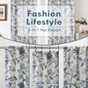 image:imageDriftAway Ada Floral Botanical Print Flower Leaf Lined Thermal Insulated Room Darkening Blackout Tie Up Window Curtains 2 Layers Each 45 Inch by 63 Inch Ivory Orange TealNavyback Tab