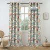 image:imageDriftAway Ada Floral Botanical Print Flower Leaf Lined Thermal Insulated Room Darkening Blackout Tie Up Window Curtains 2 Layers Each 45 Inch by 63 Inch Ivory Orange TealLinen Orange Tealgrommet