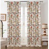 image:imageDriftAway Ada Floral Botanical Print Flower Leaf Lined Thermal Insulated Room Darkening Blackout Tie Up Window Curtains 2 Layers Each 45 Inch by 63 Inch Ivory Orange TealOrange Terra Cottaback Tab