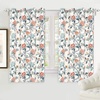 image:imageDriftAway Ada Floral Botanical Print Flower Leaf Lined Thermal Insulated Room Darkening Blackout Tie Up Window Curtains 2 Layers Each 45 Inch by 63 Inch Ivory Orange TealIvory Orange Tealgrommet
