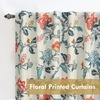 image:imageDriftAway Ada Floral Botanical Print Flower Leaf Lined Thermal Insulated Room Darkening Blackout Tie Up Window Curtains 2 Layers Each 45 Inch by 63 Inch Ivory Orange TealLinen Orange Tealback Tab