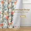image:imageDriftAway Ada Floral Botanical Print Flower Leaf Lined Thermal Insulated Room Darkening Blackout Tie Up Window Curtains 2 Layers Each 45 Inch by 63 Inch Ivory Orange TealLinen Orange Tealback Tab