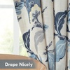 image:imageDriftAway Ada Floral Botanical Print Flower Leaf Lined Thermal Insulated Room Darkening Blackout Tie Up Window Curtains 2 Layers Each 45 Inch by 63 Inch Ivory Orange TealNavyrod Pocket