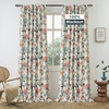 image:imageDriftAway Ada Floral Botanical Print Flower Leaf Lined Thermal Insulated Room Darkening Blackout Tie Up Window Curtains 2 Layers Each 45 Inch by 63 Inch Ivory Orange TealLinen Orange Tealback Tab