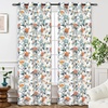 image:imageDriftAway Ada Floral Botanical Print Flower Leaf Lined Thermal Insulated Room Darkening Blackout Tie Up Window Curtains 2 Layers Each 45 Inch by 63 Inch Ivory Orange TealIvory Orange Tealgrommet