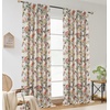image:imageDriftAway Ada Floral Botanical Print Flower Leaf Lined Thermal Insulated Room Darkening Blackout Tie Up Window Curtains 2 Layers Each 45 Inch by 63 Inch Ivory Orange TealOrange Terra Cottaback Tab