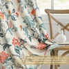 image:imageDriftAway Ada Floral Botanical Print Flower Leaf Lined Thermal Insulated Room Darkening Blackout Tie Up Window Curtains 2 Layers Each 45 Inch by 63 Inch Ivory Orange TealLinen Orange Tealback Tab