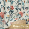 image:imageDriftAway Ada Floral Botanical Print Flower Leaf Lined Thermal Insulated Room Darkening Blackout Tie Up Window Curtains 2 Layers Each 45 Inch by 63 Inch Ivory Orange TealLinen Orange Tealback Tab