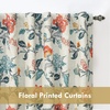 image:imageDriftAway Ada Floral Botanical Print Flower Leaf Lined Thermal Insulated Room Darkening Blackout Tie Up Window Curtains 2 Layers Each 45 Inch by 63 Inch Ivory Orange TealLinen Orange Tealback Tab