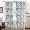 image:imageDriftAway Ada Floral Botanical Print Flower Leaf Lined Thermal Insulated Room Darkening Blackout Tie Up Window Curtains 2 Layers Each 45 Inch by 63 Inch Ivory Orange TealNavyback Tab