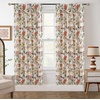 image:imageDriftAway Ada Floral Botanical Print Flower Leaf Lined Thermal Insulated Room Darkening Blackout Tie Up Window Curtains 2 Layers Each 45 Inch by 63 Inch Ivory Orange TealOrange Terra Cottaback Tab