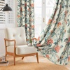 image:imageDriftAway Ada Floral Botanical Print Flower Leaf Lined Thermal Insulated Room Darkening Blackout Tie Up Window Curtains 2 Layers Each 45 Inch by 63 Inch Ivory Orange TealLinen Orange Tealgrommet