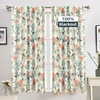 image:imageDriftAway Ada Floral Botanical Print Flower Leaf Lined Thermal Insulated Room Darkening Blackout Tie Up Window Curtains 2 Layers Each 45 Inch by 63 Inch Ivory Orange TealLinen Orange Tealback Tab
