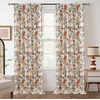 image:imageDriftAway Ada Floral Botanical Print Flower Leaf Lined Thermal Insulated Room Darkening Blackout Tie Up Window Curtains 2 Layers Each 45 Inch by 63 Inch Ivory Orange TealOrange Terra Cottaback Tab