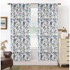 image:imageDriftAway Ada Floral Botanical Print Flower Leaf Lined Thermal Insulated Room Darkening Blackout Tie Up Window Curtains 2 Layers Each 45 Inch by 63 Inch Ivory Orange TealNavyback Tab