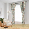 image:imageDriftAway Ada Floral Botanical Print Flower Leaf Lined Thermal Insulated Room Darkening Blackout Tie Up Window Curtains 2 Layers Each 45 Inch by 63 Inch Ivory Orange TealLinen Orange Tealgrommet