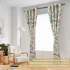 image:imageDriftAway Ada Floral Botanical Print Flower Leaf Lined Thermal Insulated Room Darkening Blackout Tie Up Window Curtains 2 Layers Each 45 Inch by 63 Inch Ivory Orange TealLinen Orange Tealgrommet