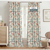 image:imageDriftAway Ada Floral Botanical Print Flower Leaf Lined Thermal Insulated Room Darkening Blackout Tie Up Window Curtains 2 Layers Each 45 Inch by 63 Inch Ivory Orange TealLinen Orange Tealback Tab