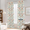 image:imageDriftAway Ada Floral Botanical Print Flower Leaf Lined Thermal Insulated Room Darkening Blackout Tie Up Window Curtains 2 Layers Each 45 Inch by 63 Inch Ivory Orange TealLinen Orange Tealback Tab