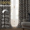 image:imageDriftAway Alexander 80 Blackout Curtains for Living Room 250GSM Pattern Match Thermal Insulated Room Darkening Geo Moroccan Mid Century Grommet Bedroom Drapes 2 Panels 52 Inch by 84 Inch Red GrayG Linen Brown